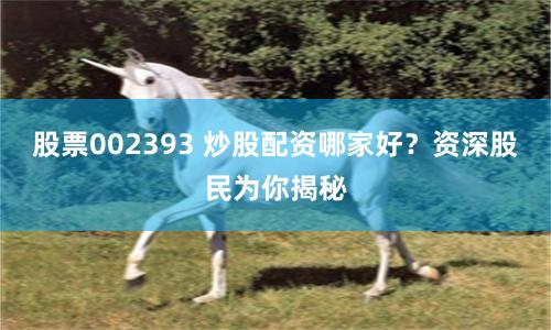 股票002393 炒股配资哪家好？资深股民为你揭秘